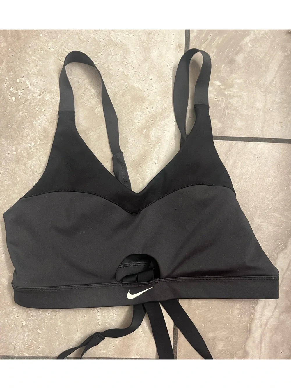 Nike Black Sports Bra with White Swoosh